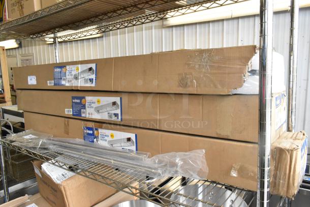 3 new Winco ESH-60 strip heaters in boxes, 60", with built-in toggle switch, 120V, 1-phase, minor box damage.