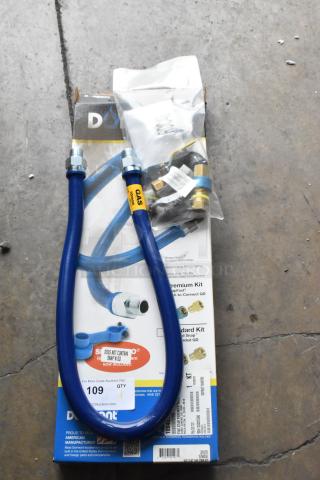 Brand new Dormont 1675KIT48, 48" gas connector kit with 3/4" male/male couplings. Scratch and dent condition visible.