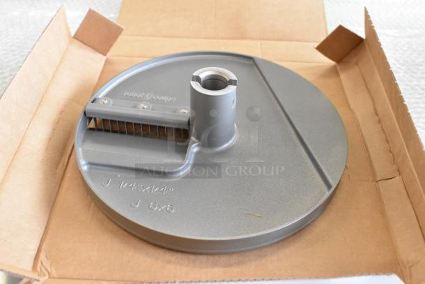 4 new Robot Coupe food processor blades: 28059W grater, 28053W julienne, 28112W dicer, 28065W slicer, in box.