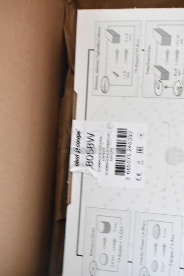 14 brand new Robot Coupe food processor blades, models 28135W-28062W, in original packaging. Scratch and dent.