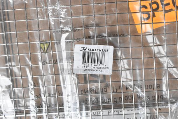 Brand new Thunder Group 10342286 13.5" fryer screens, labeled "MADE IN CHINA," packaged in original condition.