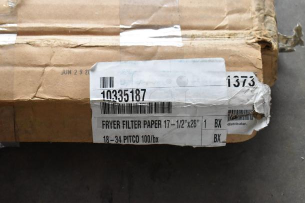 2 Brand New Scratch and Dent Boxes with Thunder Group 13.5" Fryer Screens and Fryer Filter Paper. Model 10335187 visible.
