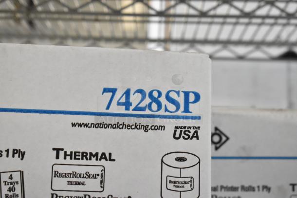 11 boxes of 7428SP POS Thermal Printer Rolls, brand new scratch and dent, made in the USA.