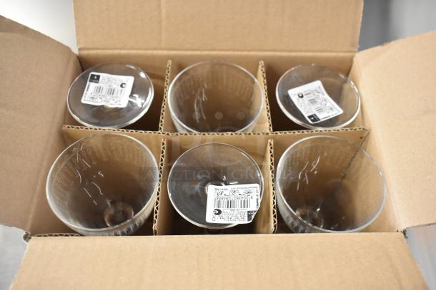 8 boxes of 6 Bormioli Rocco Nick & Nora glasses, brand new, scratch and dent condition, visible product labels.