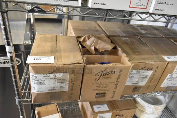 5 brand new boxes of Fiesta ceramic bowls, with scratch and dent condition. Each box contains 4 bowls.