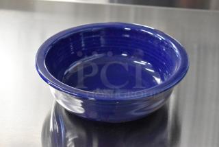 5 brand new Fiesta ceramic bowls in blue, visibly scratch and dent-free, boxed in sets of four, auction item.