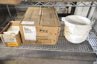 3 BRAND NEW SCRATCH AND DENT! Items Including White Poly Bowls, Steelite 5732SX005 Coffee Spoons, and ITI 10125354 White Plates. 3 Times Your Bid! - Item #1204400
