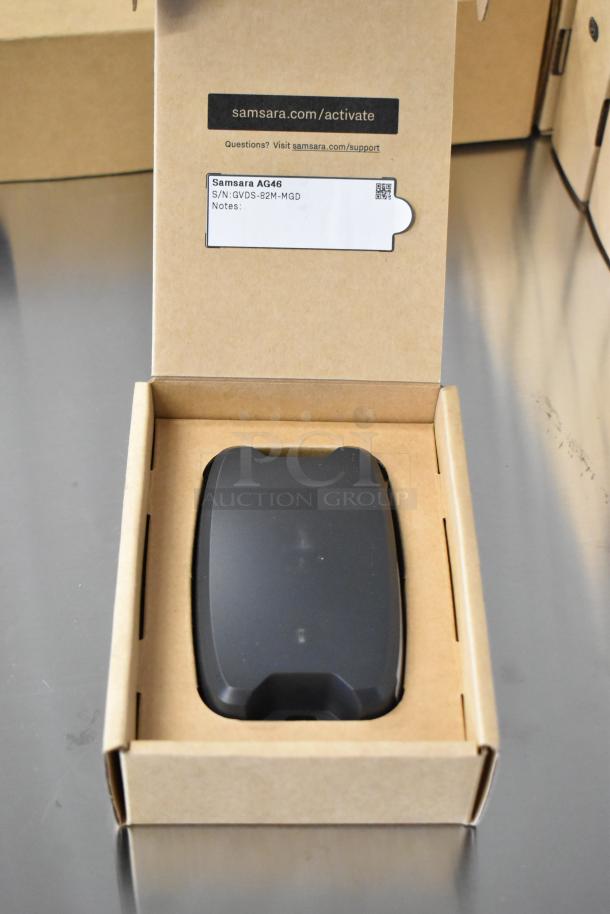 Samsara AG46 Asset Gateway in original packaging, new condition. Box label specifies model number and activation URL.