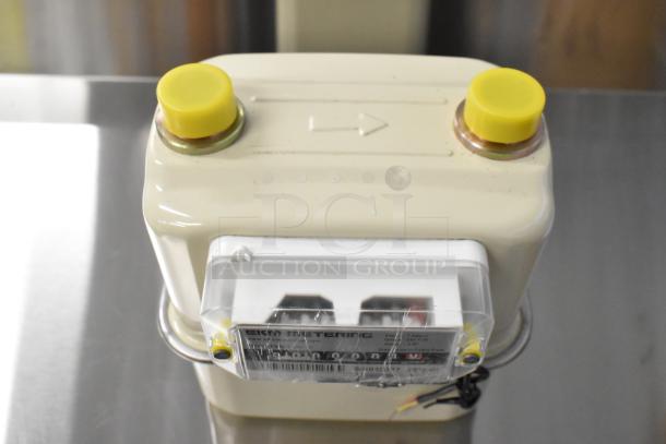 2 EKM EKM-PGM.75 Pulse Output Gas Meters, 0.75 in. Brand new, scratch and dent. Clear meter display, yellow caps.