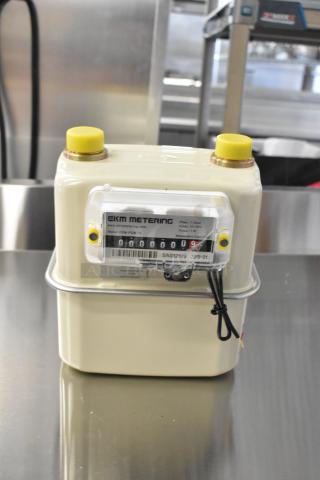 EKM EKM-PGM.75 0.75in pulse output gas meter, brand new with minor scratches, labels show model and specs.