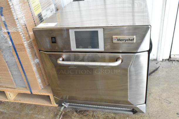 Merrychef eikon e4 stainless steel rapid cook oven, electric, 208/240V, 1 phase, touchscreen, commercial countertop model.
