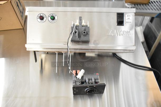 Lancer LFS Stainless Steel Fryer Piece, 115 Volts, 1 Phase. Features controls, wiring, and labels indicating operation modes.