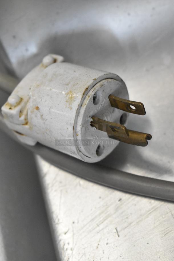 The image shows a power plug for the Bizerba GSP HD Meat Slicer. Plug is slightly worn, indicating prior use.
