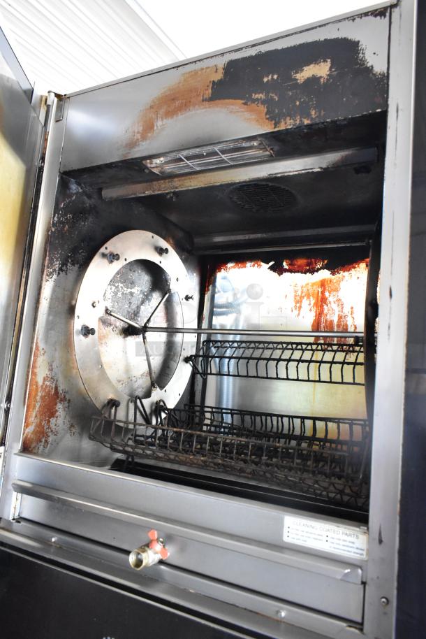 Fri-jado TDR 7 P Stainless Steel Electric Rotisserie Oven, 208 Volts, 3 Phase, interior view, showing rotisserie mechanism.