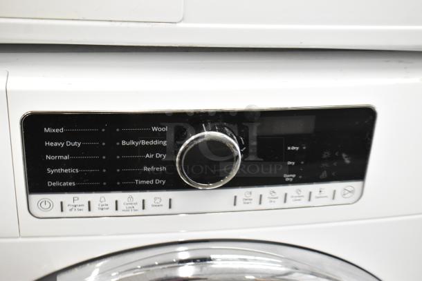 Whirlpool front load dryer control panel, featuring multiple drying settings and options, in good condition.
