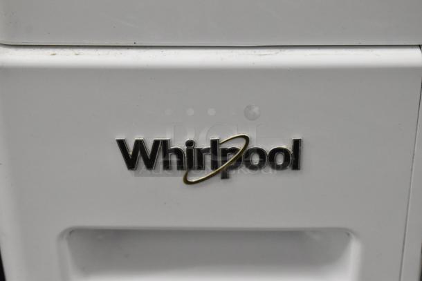 Whirlpool WFW5090JW 0 Front Load Dryer, metal finish, visible logo. Model-specific details: 120 Volts, 1 Phase.