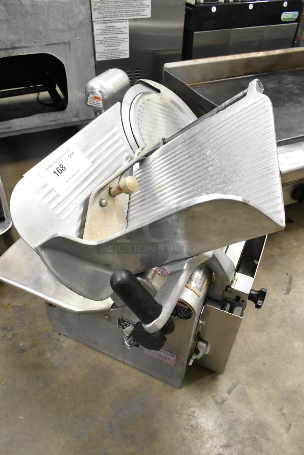 Globe 775 Stainless Steel Commercial Meat Slicer with Blade Sharpener, 115V, 1 Phase, excellent condition.