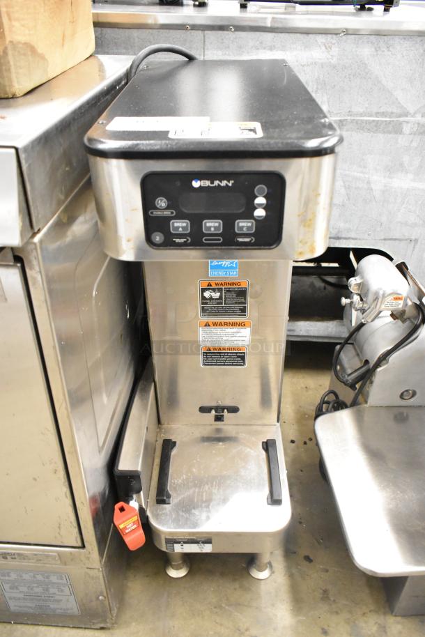 2020 Bunn ICB SH stainless steel countertop coffee machine with hot water dispenser, satellite server, 120/208 volts, 1 phase.