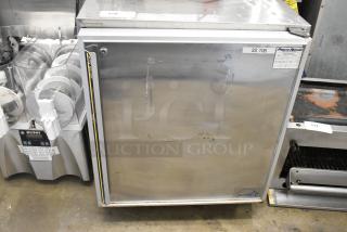 Silver King SKR27 stainless steel undercounter cooler with single door, commercial casters, 115V, 1 Phase, model SKR27.