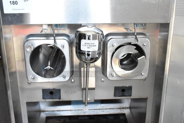 Taylor 342D-27 stainless steel 2-flavor frozen beverage machine, air-cooled, drink mixer, commercial casters, 208-230V, 1 phase.