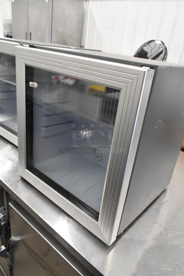 Indel B Iceberg 20 PV Metal Mini Cooler, 115V, 1 Phase, glass front, silver finish, visible Indel B logo, excellent condition.