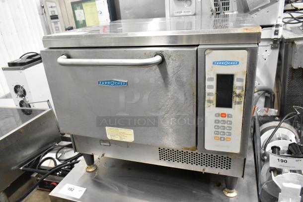Turbochef NGC stainless steel rapid cook oven, electric powered, 208/240V, 1 phase, visible wear, keypad interface.