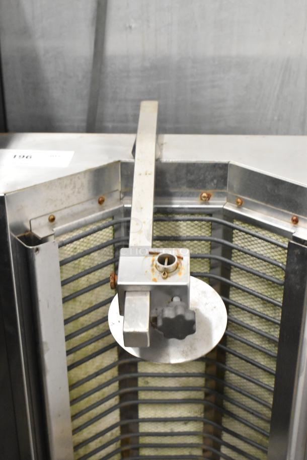 2020 USR Cookline 4E commercial gyro machine, stainless steel, electric, 240 volts, visible wear, model label present.