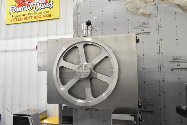 Thunderbird TMS-3600 metal meat saw, commercial floor style, 220 volts, 1 phase. Clean, industrial-grade condition.