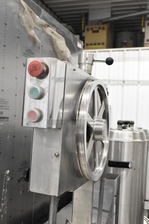 Thunderbird TMS-3600 Metal Commercial Meat Saw, 220V, 1 Phase, floor style, with control buttons, in good condition.