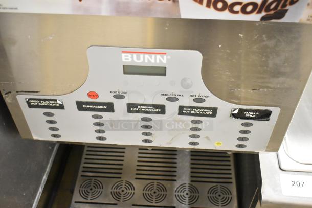 Bunn IMIX-5 stainless steel cappuccino machine, featuring multiple flavor options. Used, visible controls, operates on 120/208-240 volts.