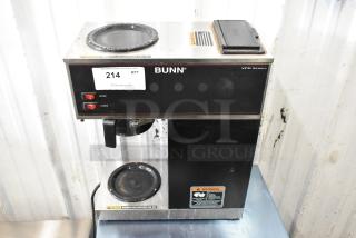 Bunn VPR Stainless Steel Commercial Countertop 2 Burner Coffee Machine w/ Poly Brew Basket. 120 Volts, 1 Phase. - Item #1204550