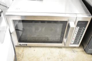 2022 Amana RCS10TS commercial stainless steel microwave oven, 120V, 1 Phase. Features digital keypad, commercial grade.
