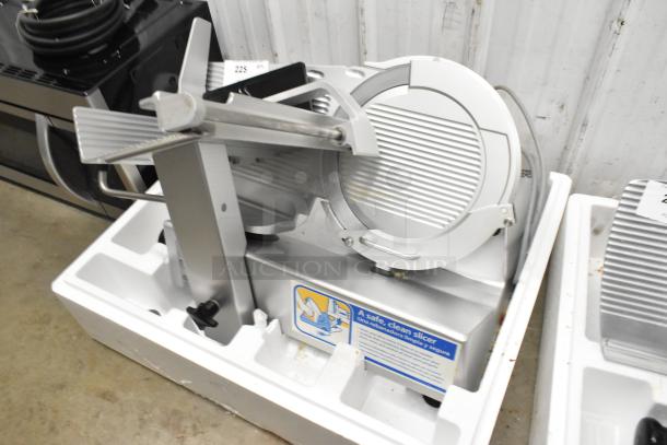 Bizerba GSP HD meat slicer, commercial metal countertop model, 120 volts, 1 phase, in excellent condition.