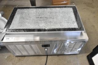 BRAND NEW SCRATCH AND DENT! KoolMore KM-CGD-8HP Stainless Steel Countertop Ice Cream Display case with 4 Pans and Glass Sneeze Guard. See Pictures For Broken Glass. 110-120 Volts, 1 Phase. - Item #1204566