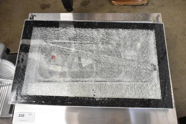 Brand new KoolMore KM-CGD-8HP ice cream display case with four pans, stainless steel, broken glass sneeze guard, 110-120V.