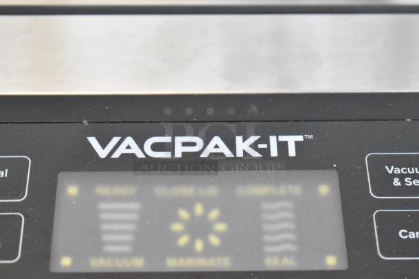 Vacpak-it 186VSM12PRO External Vacuum Sealer, 12" Seal Bar, 120V, black interface with controls visible.