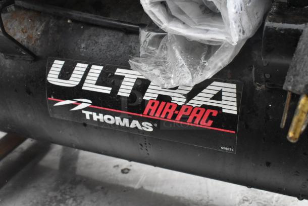 Thomas T-35HD M Ultra Air Pac Air Compressor, 115V, 1 Phase. Visible label with model and branding. Condition appears used.