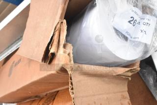 Brand new inkjet matte paper roll in original box, partially opened. Includes markings: "For More Options Visit," "26" QTY," and "PCIIns.com."