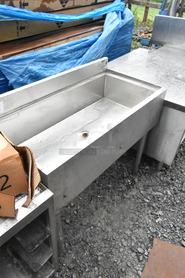 Krowne 1880-36 stainless steel ice bin, industrial style, visible drain, sturdy condition, ideal for commercial use.