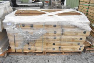 Pallet of 32 boxes, each containing 4 Quantum Storage 2448BK wire shelves in black. New with scratch and dent condition.