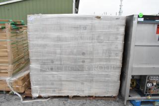 30 boxes of 4 Quantum Storage 2448BK black wire shelves, scratch and dent condition, wrapped on pallet.