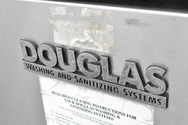 Douglas SD-20-ELEL stainless steel pot and pan washer. Features visible cleaning instructions label.
