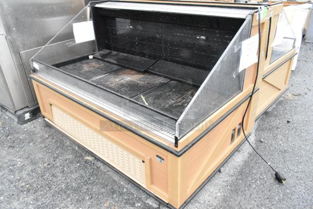 Killion PFW-74-43-48-V-N-MOBILE metal open merchandiser, beige color. Suitable for commercial use, 208/230V, 1 phase.