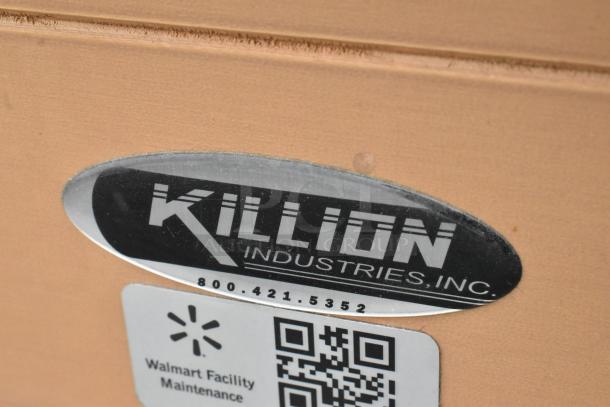 Killion PFW-74-43-48-V-N-MOBILE metal merchandiser with visible logo and Walmart facility maintenance label.