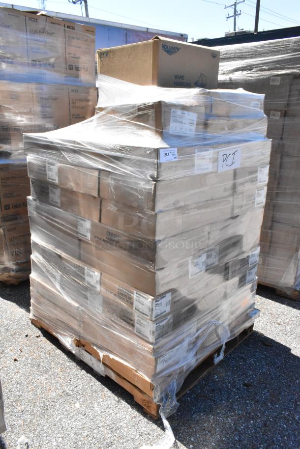 82 new boxes, scratch and dent. Includes Camwear RD1220CWH135 display cover and DT1220CW110 trays, on a wrapped pallet.