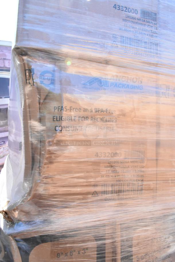 36 brand new scratch and dent boxes, LH1200 Mega Meal Lid, 3-compartment, PFAS-free, BPA-free, recyclable, 8"x8"x3".