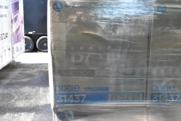 26 brand new scratch and dent Dixie boxes, model 31437, containing 1/8-fold 2-ply dinner napkins, 15"x16.8", brown.