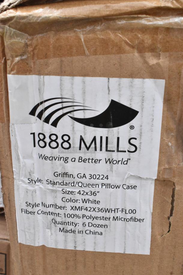 10 brand new scratch and dent items including mop heads, mop bucket, and 1888 Mills pillowcases, 100% polyester, 42x36 in.