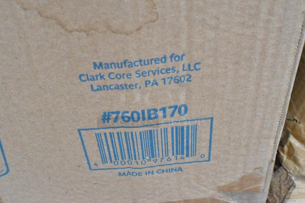 Box with label for Clark Core Services, displaying item #760IB170, barcode, and "Made in China" marking.