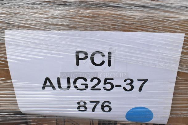 31 brand new scratch and dent items including containers, glassine bags, cold cups, and cone cups. Packaging marked PCI AUG25-37 876.